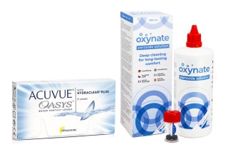 Acuvue Oasys (6 lentile) + Oxynate Peroxide 380 ml cu suport