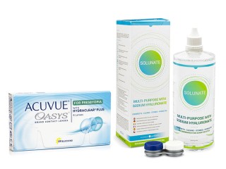 Acuvue Oasys pentru Prezbitism (6 lentile) + Solunate Multi-Purpose 400 ml cu suport