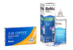 Air Optix Night & Day Aqua (6 lentile) + ReNu MultiPlus 360 ml cu suport
