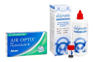 Air Optix Plus Hydraglyde for Astigmatism (6 lentile) + Oxynate Peroxide 380 ml cu suport
