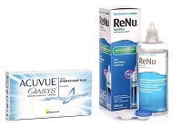 Acuvue Oasys (6 lentile) + ReNu MultiPlus 360 ml  cu suport, pachet avantaj cu discount