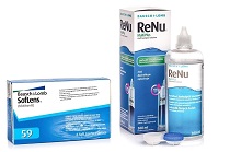 SofLens 59 (6 lentile) + ReNu MultiPlus 360 ml cu suport, pachet avantaj cu discount