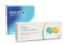DAILIES AquaComfort Plus (90 lentile) + Lenjoy 1 Day Comfort (10 lentile)