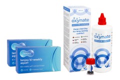 Lenjoy Bi-weekly Aqua+ (12 lentile) + Oxynate Peroxide 380 ml cu suport