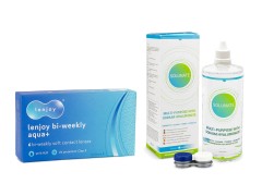 Lenjoy Bi-weekly Aqua+ (6 lentile) + Solunate Multi-Purpose 400 ml cu suport