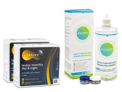Lenjoy Monthly Day & Night (12 lentile) + Solunate Multi-Purpose 400 ml cu suport