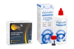 Lenjoy Monthly Day & Night (6 lentile) + Oxynate Peroxide 380 ml cu suport