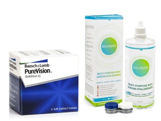 PureVision (6 lentile) + Solunate Multi-Purpose 400 ml cu suport